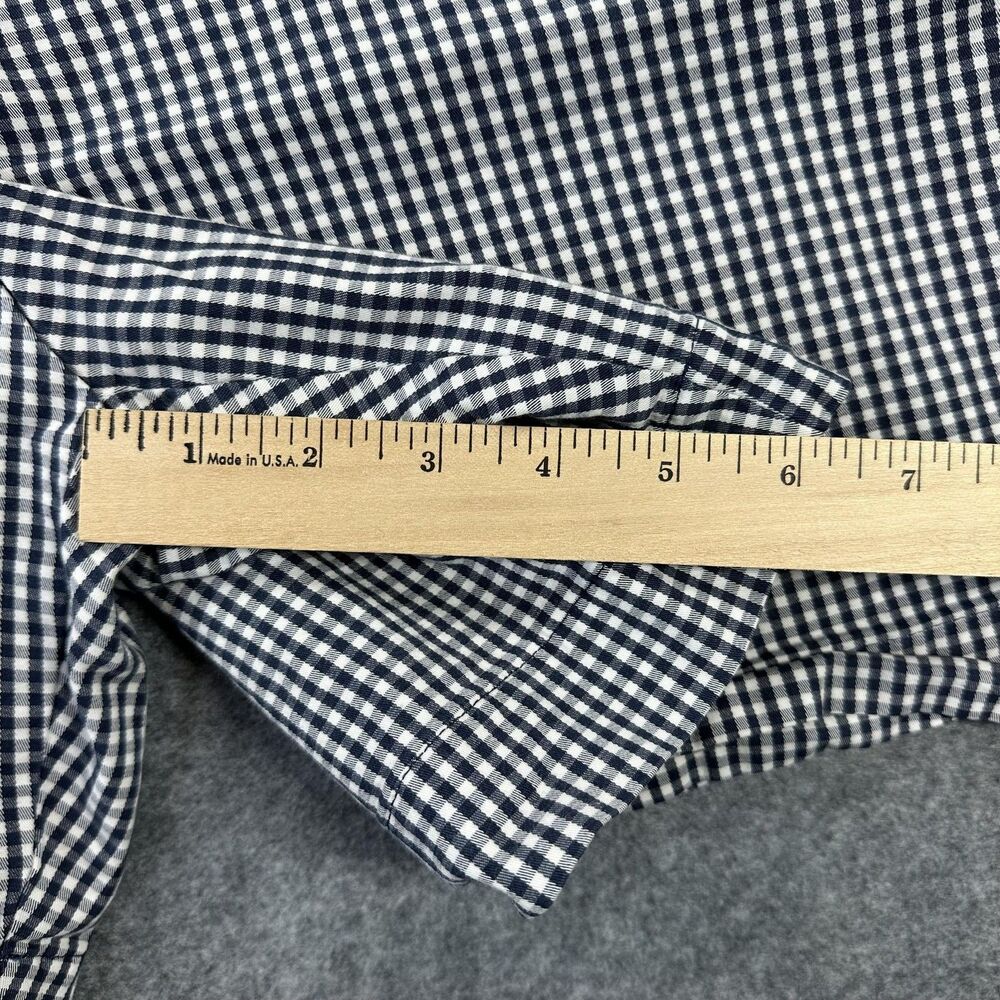 Lands' End Shorts Womens 16 Navy White Gingham Fit 2 Chino Stretch Casual - Picture 7 of 8